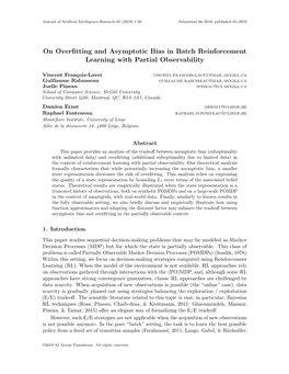 On Overfitting and Asymptotic Bias in Batch Reinforcement Learning With