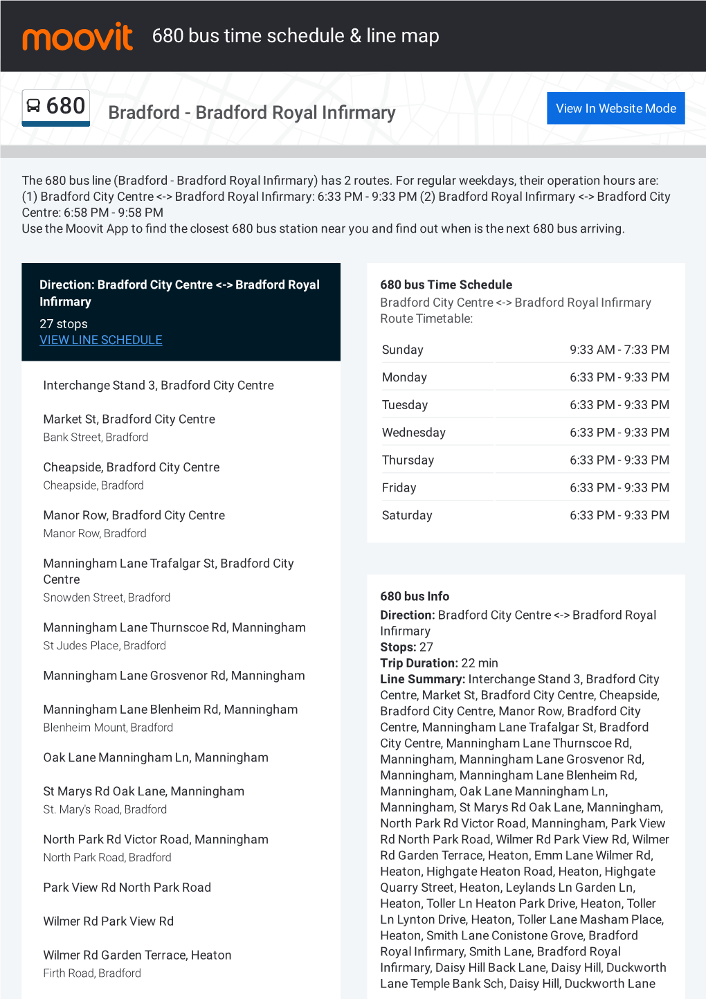 680 Bus Time Schedule & Line Route