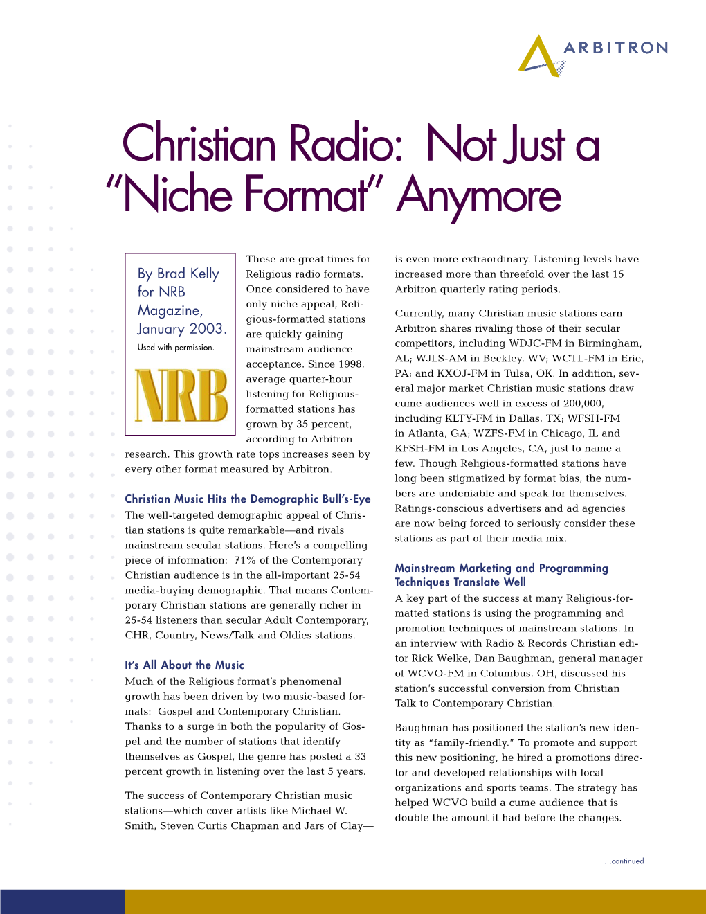 Christian Radio: Not Just a “Niche Format” Anymore