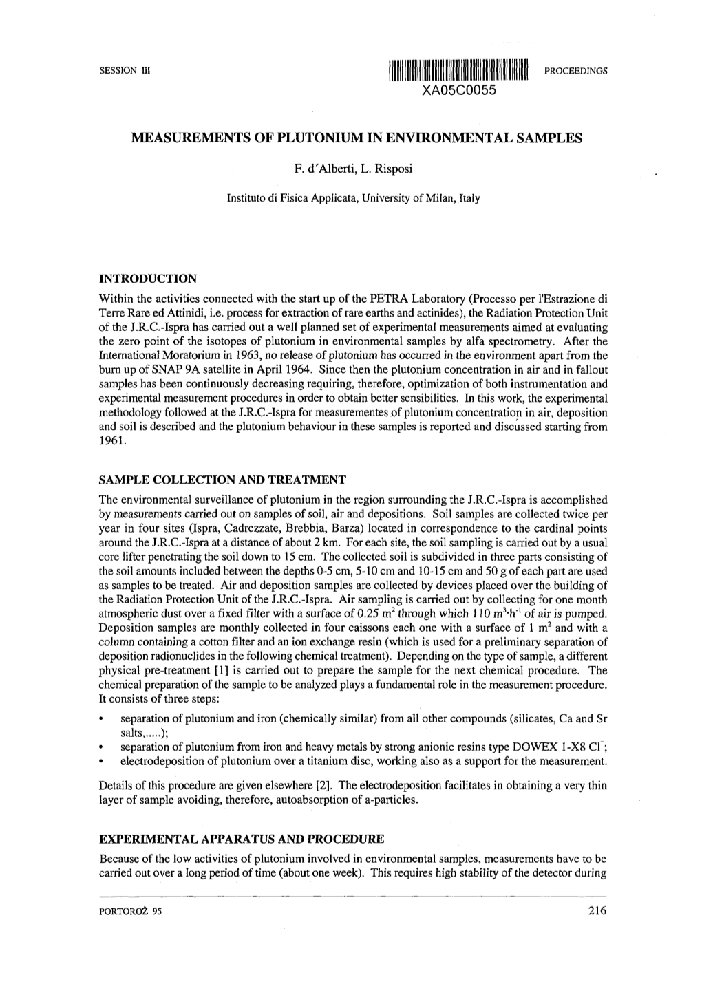 Measurements of Plutonium in Environmental Samples