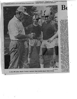 In This 1968 Pboto, Beattie Featbe~S Instructs Wake Football Player Chick George