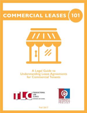 Commercial Leases 101 Legal Toolkit: a Legal Guide To