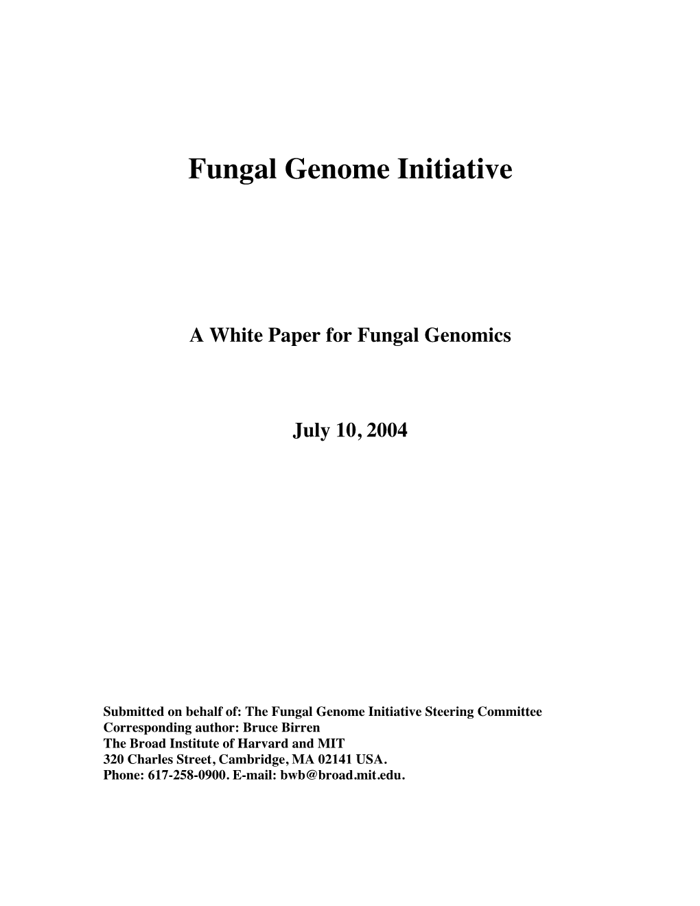 Fungal Genome Initiative