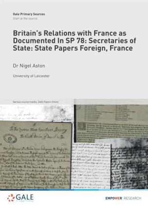 Secretaries of State: State Papers Foreign, France
