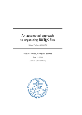 An Automated Approach to Organizing Bibtex Files