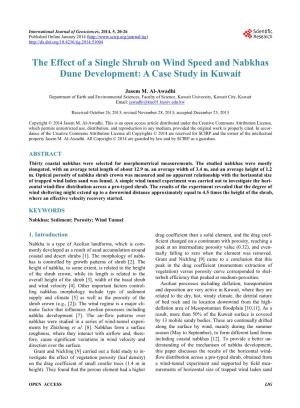The Effect of a Single Shrub on Wind Speed and Nabkhas Dune Development: a Case Study in Kuwait