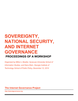 Sovereignty, National Security, and Internet Governance Proceedings of a Workshop