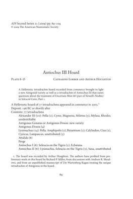Antiochus III Hoard Plate 8–13 Catharine Lorber and Arthur Houghton