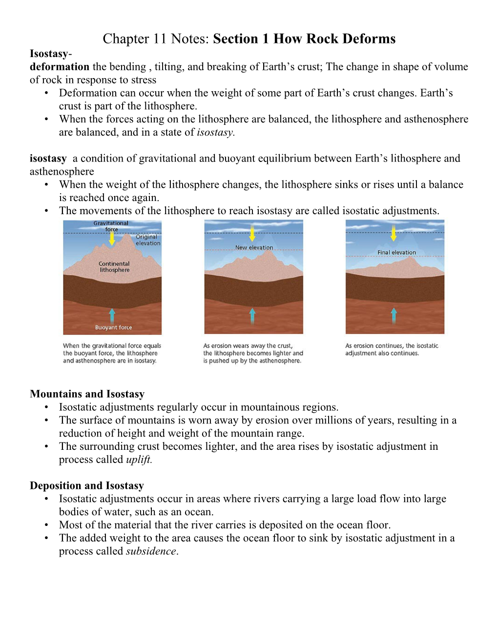 Chapter 11 Notes: Section 1 How Rock Deforms