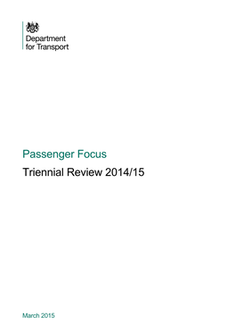 Passenger Focus Triennial Review 2014/15
