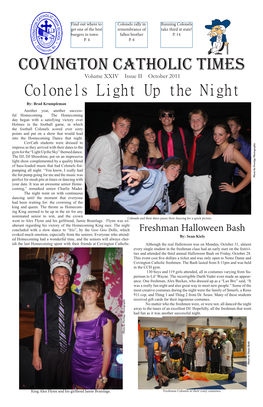 Covington Catholic Times Volume XXIV Issue II October 2011 Colonels Light up the Night