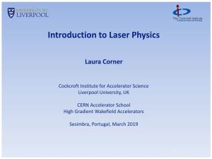 Introduction to Laser Physics