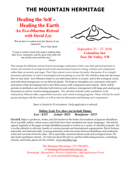 THE MOUNTAIN HERMITAGE Healing the Self – Healing the Earth