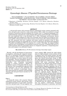 Gynecologic Abscess: CT-Guided Percutaneous Drainage