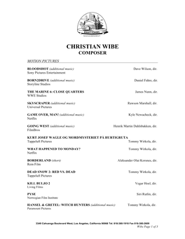 Christian Wibe Composer