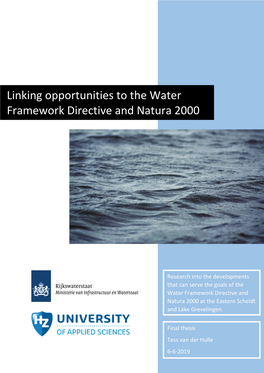 Linking Opportunities to the Water Framework Directive and Natura 2000