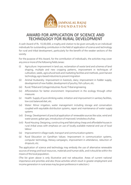 AWARD for APPLICATION of SCIENCE.Cdr