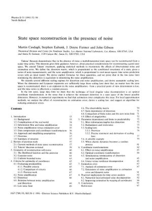 State Space Reconstruction in the Presence of Noise