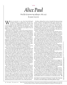 Alice Paul Brief Life of a Pioneering Suffragist: 1885-1977 by Mary Walton