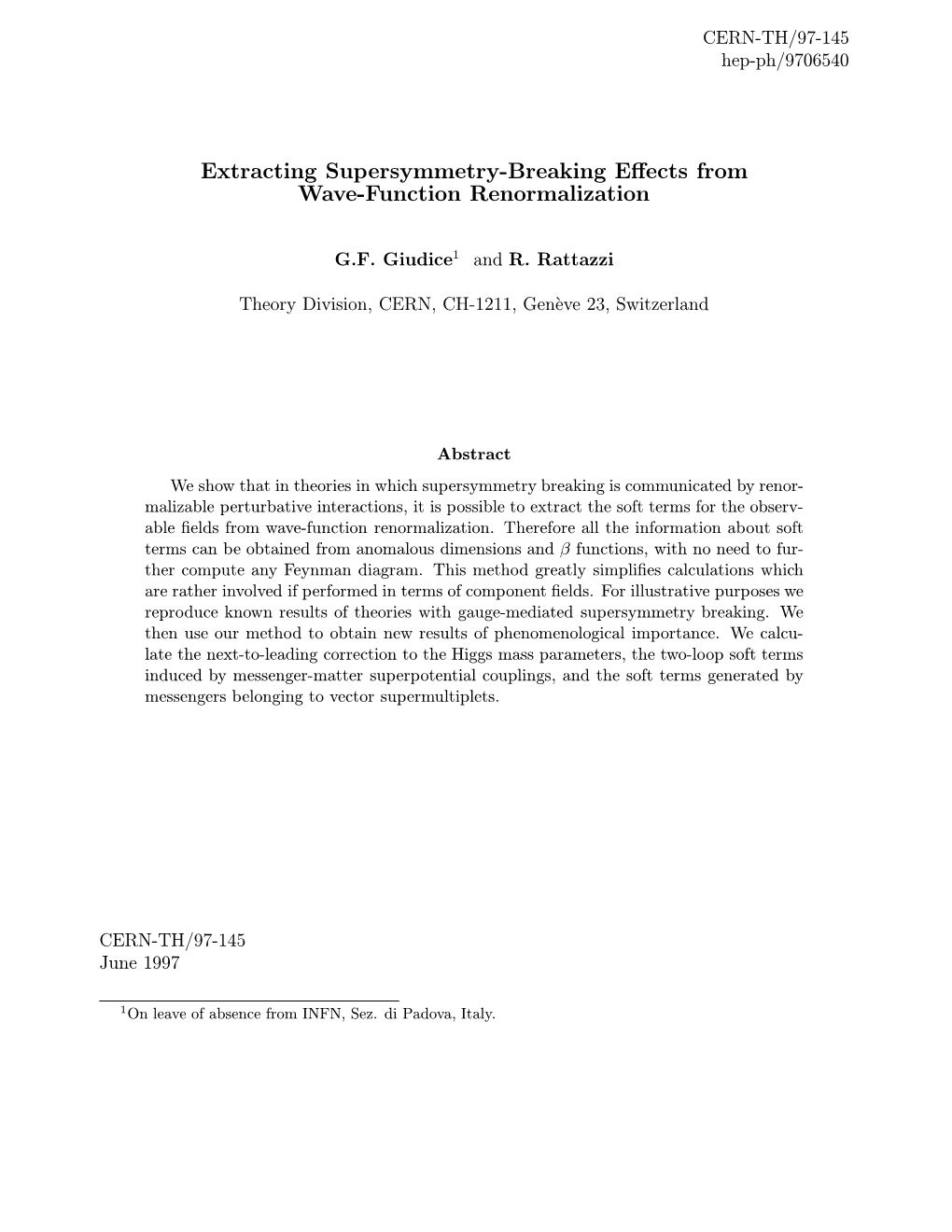 Extracting Supersymmetry-Breaking Effects from Wave-Function