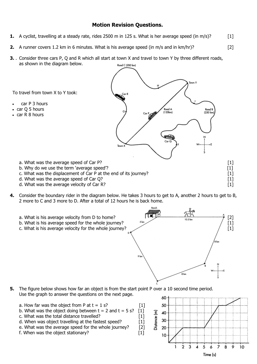 Motion Revision Questions