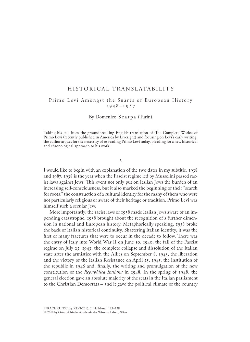 Historical Translatability