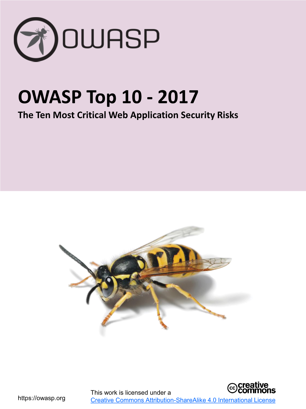 OWASP Top 10 - 2017 the Ten Most Critical Web Application Security Risks