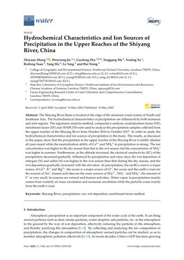 Hydrochemical Characteristics and Ion Sources of Precipitation in the Upper Reaches of the Shiyang River, China
