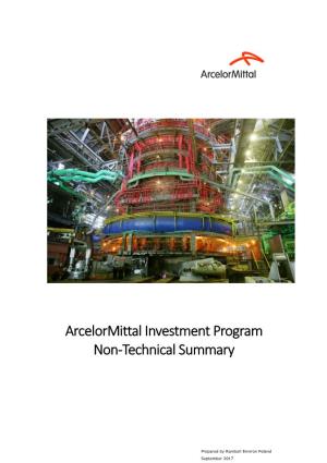 Arcelormittal Investment Program Non-Technical Summary