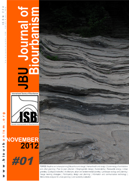 Journal of Biourbanism, Nov. 2012