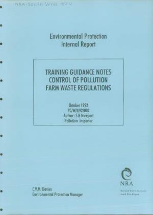 Environmental Protection Internal Report TRAINING GUIDANCE