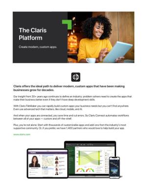 The Claris Platform Create Modern, Custom Apps
