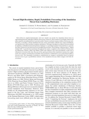 Toward High-Resolution, Rapid, Probabilistic Forecasting of the Inundation Threat from Landfalling Hurricanes