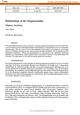 Relationships of the Megamerinictae