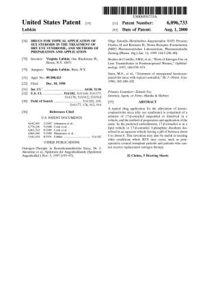 United States Patent (19) 11 Patent Number: 6,096,733 Lubkin (45) Date of Patent: Aug