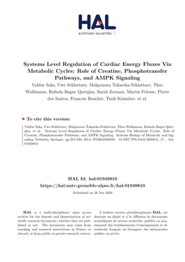 Systems Level Regulation of Cardiac Energy Fluxes Via Metabolic Cycles