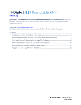 H-Diplo/ISSF Roundtable XII