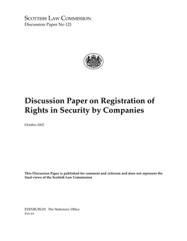 Registration of Rights in Security by Companies DP