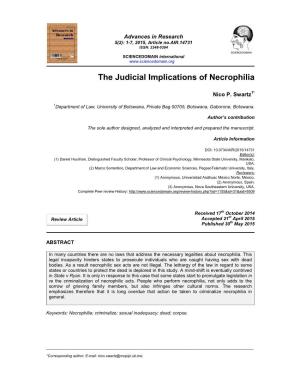 The Judicial Implications of Necrophilia