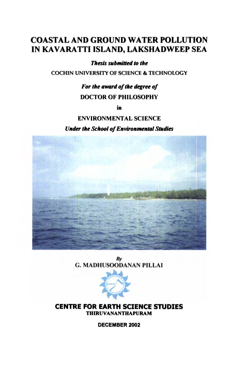 phd thesis on water pollution