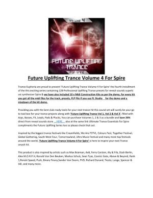 Future Uplifting Trance Volume 4 for Spire