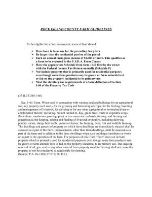 Rock Island County Farm Guidelines