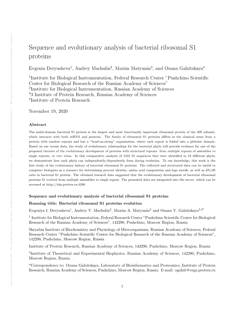 Sequence and Evolutionary Analysis of Bacterial