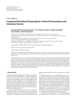 Congenital Hemifacial Hyperplasia: Clinical Presentation and Literature Review