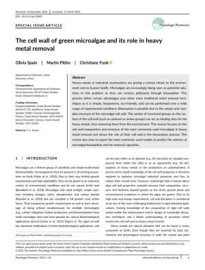 The Cell Wall of Green Microalgae and Its Role in Heavy Metal Removal
