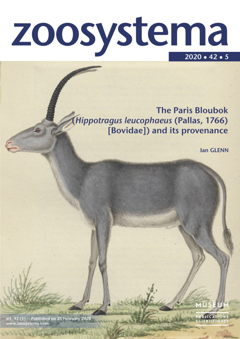 The Paris Bloubok (Hippotragus Leucophaeus (Pallas, 1766) [Bovidae]) and Its Provenance