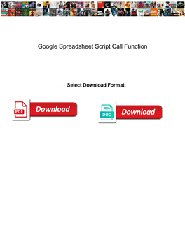 Google Spreadsheet Script Call Function