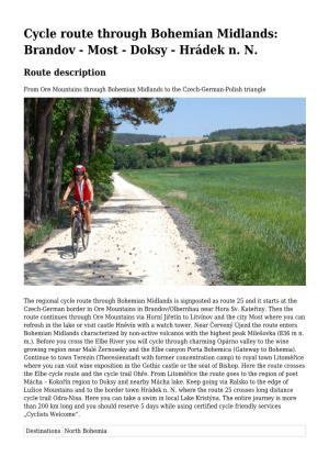 Cycle Route Through Bohemian Midlands: Brandov - Most - Doksy - Hrádek N