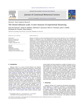 The Drexel Defusion Scale: a New Measure of Experiential Distancing