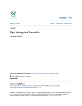 Physical Analysis of Human Hair